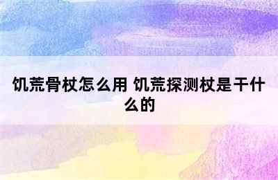 饥荒骨杖怎么用 饥荒探测杖是干什么的